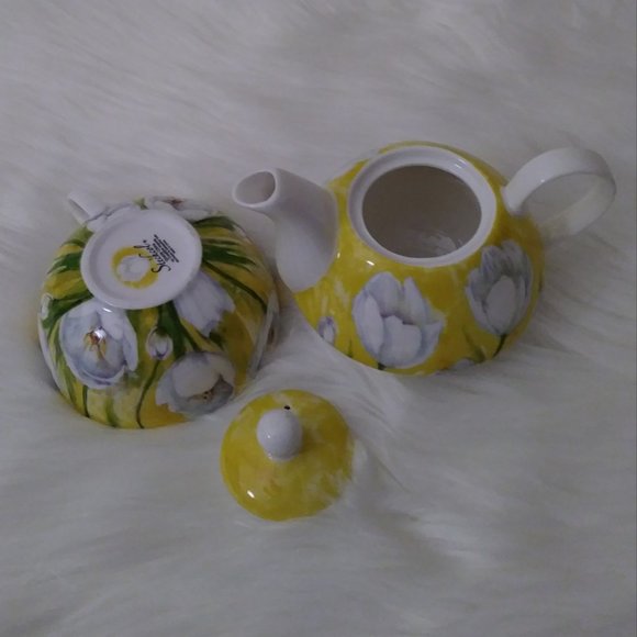 SOLD SOLD Teapot and Cup Tea for One Set Yellow - Picture 6 of 16